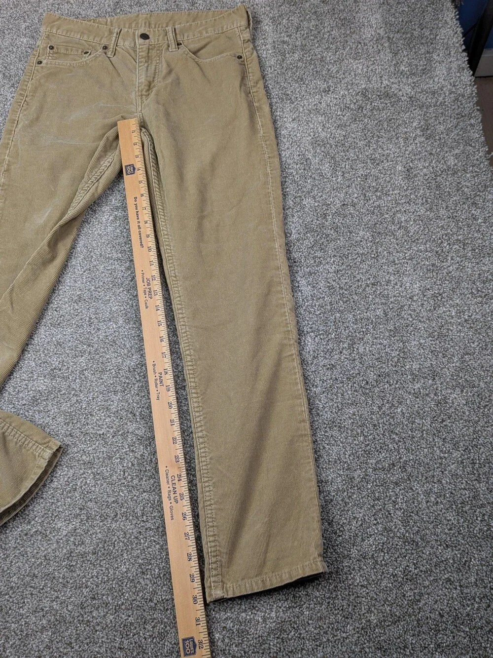 Levis 511 Pants Mens 30x30 Tan Corduroy Slim Fit Zip Fly Casual Stretch